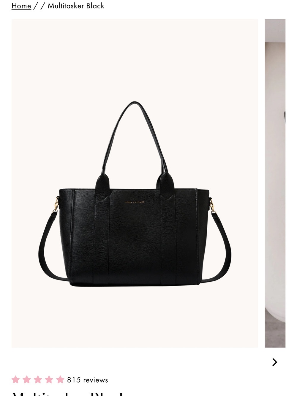 Poppy & Peonies Black Multitasker Tote